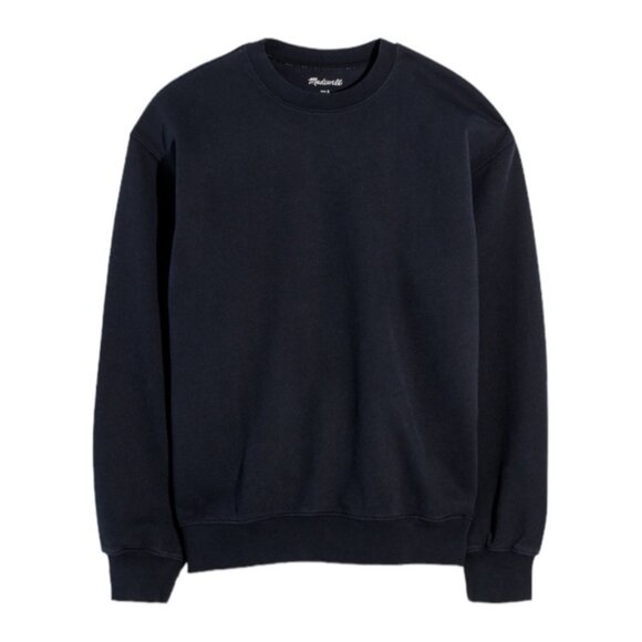 Madewell The McCarren Midweight Crewneck Sweatshirt in True Black - Picture 3 of 4